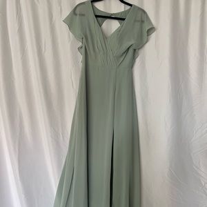 Azazie- agave bridesmaid flutter sleeve dress